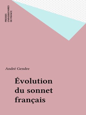 cover image of Évolution du sonnet français